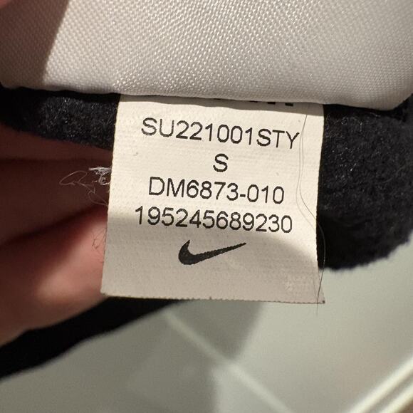 Nike Hoodie Mens Small Black Blue Swoosh Logo DM6873-010 Embroidered Pullover - Picture 15 of 16